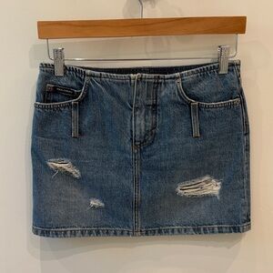 Dolce & Gabbana Distressed Denim Mini Skirt - Blue